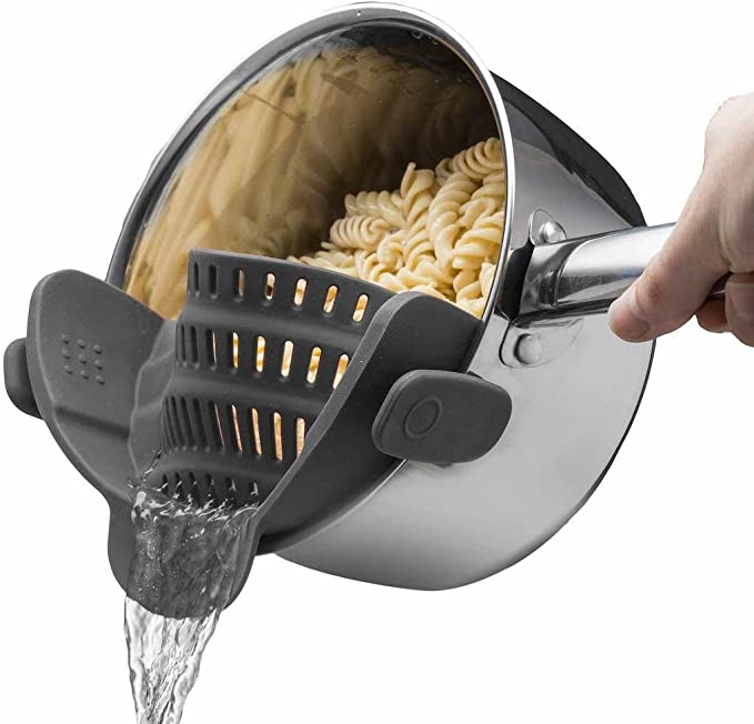 snap and strain pasta strainer